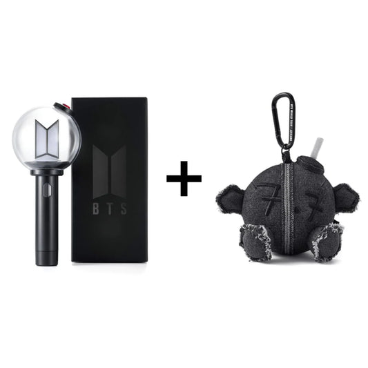 BTS - OFFICIAL LIGHT STICK VER.4 + ARMY BOMB PLUSH KEYRING BUNDLE